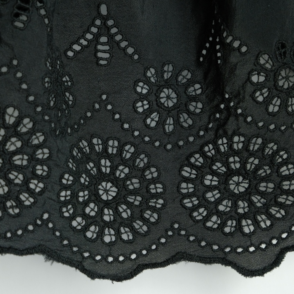 Lucky Brand Black Off Shoulder Embroider Top, Sz L - Picture 5 of 8